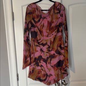 Multicolor Long Sleeve Dress